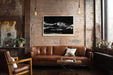 Paul Sinus Wandbild 120x80cm dramatische Meereswelle Fotokunst schwarz dunkel minimalistische Ozean Landschaft modernes Natur Kunstbild stilvolle