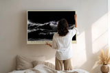 Paul Sinus Wandbild 120x80cm dramatische Meereswelle Fotokunst schwarz dunkel minimalistische Ozean Landschaft modernes Natur Kunstbild stilvolle