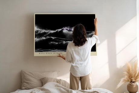 Paul Sinus Wandbild 120x80cm dramatische Meereswelle Fotokunst schwarz dunkel minimalistische Ozean Landschaft modernes Natur Kunstbild stilvolle