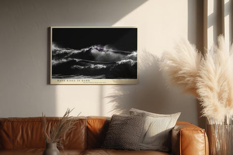 Paul Sinus Wandbild 120x80cm dramatische Meereswelle Fotokunst schwarz dunkel minimalistische Ozean Landschaft modernes Natur Kunstbild stilvolle