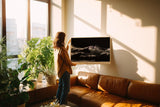 Paul Sinus Wandbild 120x80cm dramatische Meereswelle Fotokunst schwarz dunkel minimalistische Ozean Landschaft modernes Natur Kunstbild stilvolle