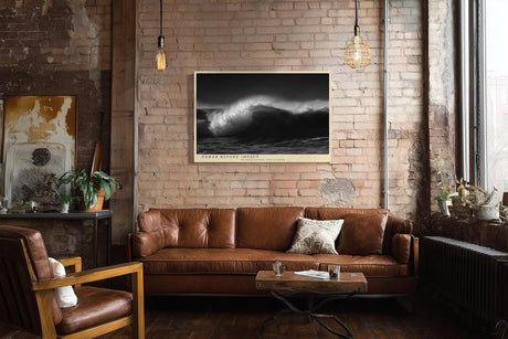 Paul Sinus Wandbild 120x80cm dramatische Ozeanwelle schwarz weiss Meeresfotografie kraftvolle Natur Kunstdruck moderne