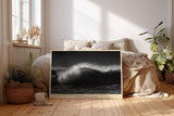 Paul Sinus Wandbild 120x80cm dramatische Ozeanwelle schwarz weiss Meeresfotografie kraftvolle Natur Kunstdruck moderne