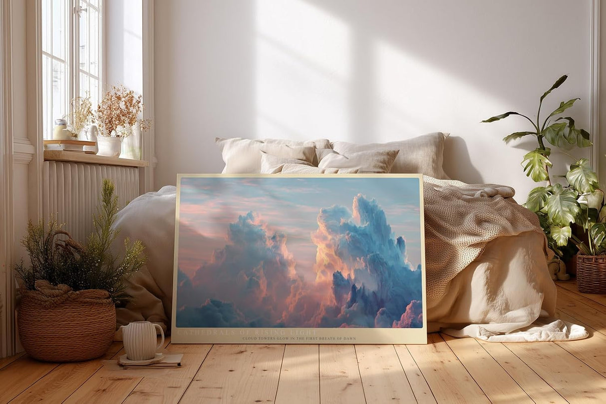 Paul Sinus Wandbild 120x80cm Dramatische Wolken Sonnenaufgang Himmel Landschaft Kunst Wanddekoration Wohnzimmer Schlafzimmer