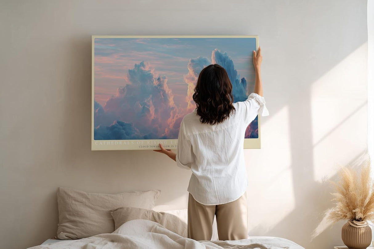 Paul Sinus Wandbild 120x80cm Dramatische Wolken Sonnenaufgang Himmel Landschaft Kunst Wanddekoration Wohnzimmer Schlafzimmer