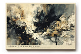 Paul Sinus Wandbild 120x80cm Dramatischer Sturm über Landschaft Abstrakte Natur Kunst in Beige Schwarz Wanddekoration