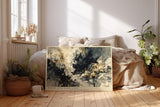 Paul Sinus Wandbild 120x80cm Dramatischer Sturm über Landschaft Abstrakte Natur Kunst in Beige Schwarz Wanddekoration