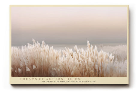 Paul Sinus Wandbild Dreams of Autumn Fields – Sanfte Abendstimmung über herbstlichen Gräsern in warmen Naturtönen, Symbol für Gelassenheit und natürliche Schönheit