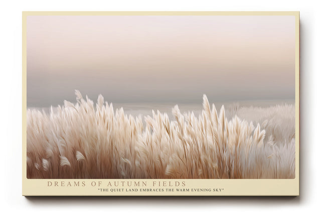 Paul Sinus Wandbild Dreams of Autumn Fields – Sanfte Abendstimmung über herbstlichen Gräsern in warmen Naturtönen, Symbol für Gelassenheit und natürliche Schönheit