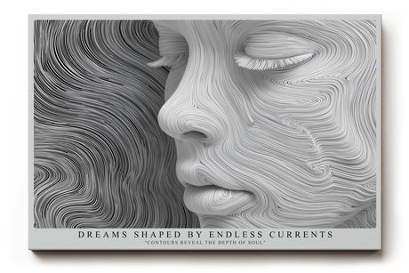 Paul Sinus Wandbild Dreams Shaped by Endless Currents Abstract Portrait in Flowing Lines