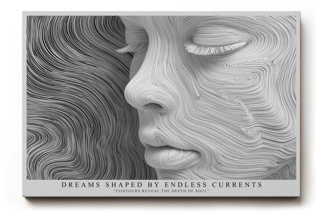 Paul Sinus Wandbild Dreams Shaped by Endless Currents Abstract Portrait in Flowing Lines