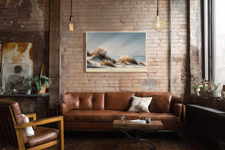 Paul Sinus Wandbild 120x80cm Dünenlandschaft Meer Strandgras ruhige Küste minimalistische Naturkunst moderne Strand