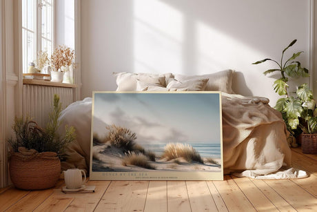 Paul Sinus Wandbild 120x80cm Dünenlandschaft Meer Strandgras ruhige Küste minimalistische Naturkunst moderne Strand