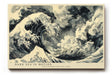 Paul Sinus Wandbild 120x80cm Dunkle Meereswelle in Bewegung – Dramatische Ozean Kunst mit Sturmwellen und klassischer Illustration