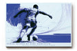 Paul Sinus Wandbild 120x80cm Dynamischer Fussballspieler moderne Sportkunst in Blau
