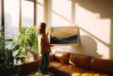 Paul Sinus Wandbild 120x80cm Eastern Sky Open Land Asiatische Landschaft Kunst mit Bergen und Himmel fuer Wohnzimmer Schlafzimmer und Büro