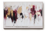 Paul Sinus Wandbild Echoes of a Broken Horizon – Abstrakte Kraft in Gold, Rot und Weiß mit moderner Ausdrucksstärke