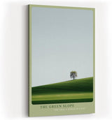 Paul Sinus Wandbild in 40x60cm einzelner Baum auf grüner Hügellandschaft – minimalistisches Naturmotiv für moderne Raumgestaltung