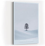 Paul Sinus Wandbild in 40x60cm einzelner Baum im Winter – minimalistisches Naturmotiv in kühlen Farbtönen
