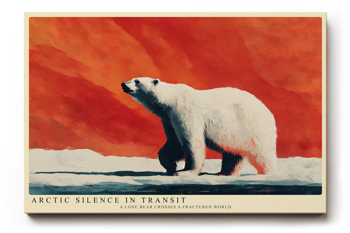 Paul Sinus Wandbild 120x80cm Eisbär Arktis Natur Kunstmotiv Polarlandschaft mit starkem Farbkontrast