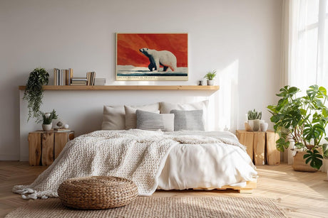 Paul Sinus Wandbild 120x80cm Eisbär Arktis Natur Kunstmotiv Polarlandschaft mit starkem Farbkontrast