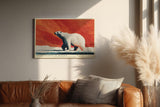 Paul Sinus Wandbild 120x80cm Eisbär Arktis Natur Kunstmotiv Polarlandschaft mit starkem Farbkontrast