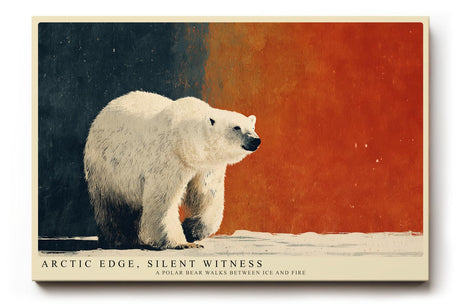 Paul Sinus Wandbild 120x80cm Eisbär in arktischer Landschaft Moderne Tierkunst mit starkem Farbkontrast fuer stilvolle Raeume