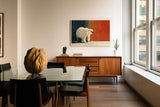 Paul Sinus Wandbild 120x80cm Eisbär in arktischer Landschaft Moderne Tierkunst mit starkem Farbkontrast fuer stilvolle Raeume