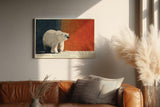 Paul Sinus Wandbild 120x80cm Eisbär in arktischer Landschaft Moderne Tierkunst mit starkem Farbkontrast fuer stilvolle Raeume