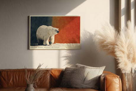 Paul Sinus Wandbild 120x80cm Eisbär in arktischer Landschaft Moderne Tierkunst mit starkem Farbkontrast fuer stilvolle Raeume