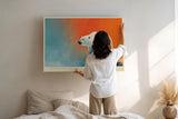 Paul Sinus Wandbild 120x80cm Eisbär Moderne Tierkunst Arktische Landschaft Illustration für Wohnzimmer Büro Flur