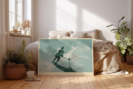 Paul Sinus Wandbild 120x80cm Eishockey Spieler auf Eis moderne Wintersport Illustration dynamische Wanddekoration