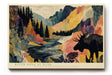 Paul Sinus Wandbild 120x80cm Elch Berglandschaft Fluss Natur Illustration moderne Landschaft Kunst Wanddekoration Wohnzimmer