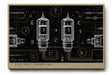 Paul Sinus Wandbild Electric Formulas technisches Kunstwerk mit Röhren und Zahlenstrukturen in gold-schwarzem Design für moderne Interieurs mit industriellem Flair