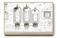 Paul Sinus Wandbild Electronic Blueprint technisches Linienkunstwerk mit transparenten Röhren und Schaltplanstruktur für moderne Räume mit industrieller Eleganz