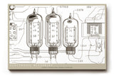 Paul Sinus Wandbild Electronic Blueprint technisches Linienkunstwerk mit transparenten Röhren und Schaltplanstruktur für moderne Räume mit industrieller Eleganz
