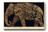 Paul Sinus Wandbild 120x80cm Elefant Ornament Kunst gold schwarz Tierillustration elegante Leinwand Wanddekoration exotisches Tiermotiv fuer Wohnzimmer Büro