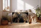 Paul Sinus Wandbild 120x80cm Elefant Ornamente schwarz gold moderne Tierkunst elegantes Kunstbild exotische Wanddekoration fuer Wohnzimmer Büro