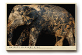 Paul Sinus Wandbild 120x80cm Elefant Ornamente schwarz gold moderne Tierkunst elegantes Kunstbild exotische Wanddekoration fuer Wohnzimmer Büro