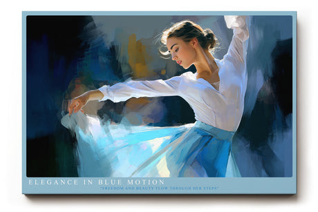 Paul Sinus Wandbild Elegance in Blue Motion dynamisches Ballettmotiv in leuchtenden Blautönen mit anmutiger Bewegung und Leichtigkeit