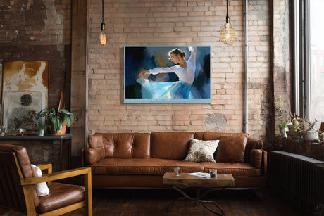 Paul Sinus Wandbild Elegance in Blue Motion dynamisches Ballettmotiv in leuchtenden Blautönen mit anmutiger Bewegung und Leichtigkeit