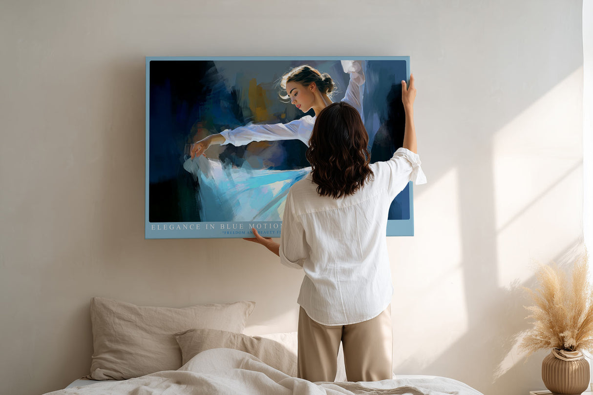Paul Sinus Wandbild Elegance in Blue Motion dynamisches Ballettmotiv in leuchtenden Blautönen mit anmutiger Bewegung und Leichtigkeit