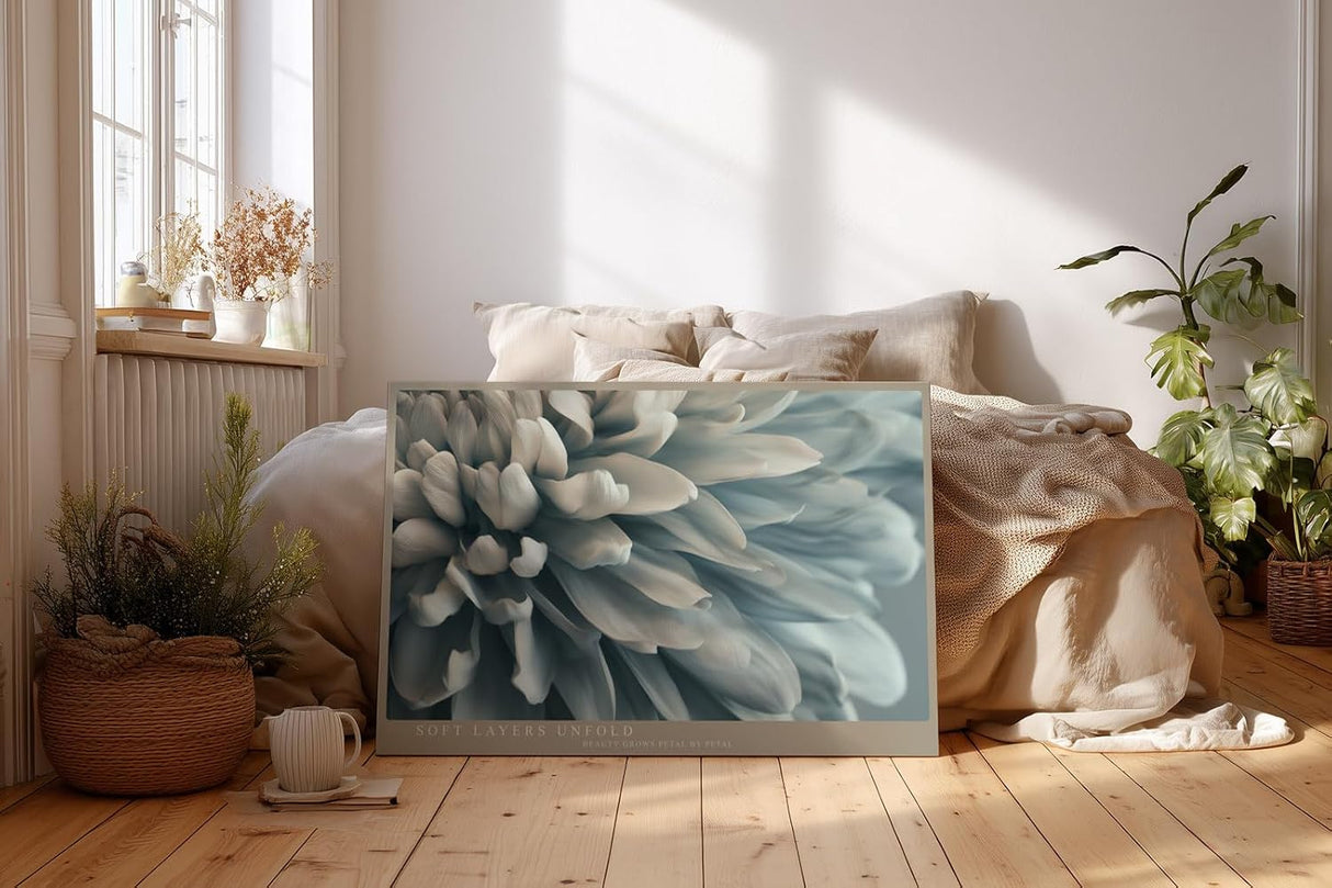 Paul Sinus Wandbild 120x80cm elegante Blueten Makroaufnahme zarte Blumen Kunst sanfte Naturfarben modernes Kunstbild stilvolle Wanddekoration fuer Wohnzimmer