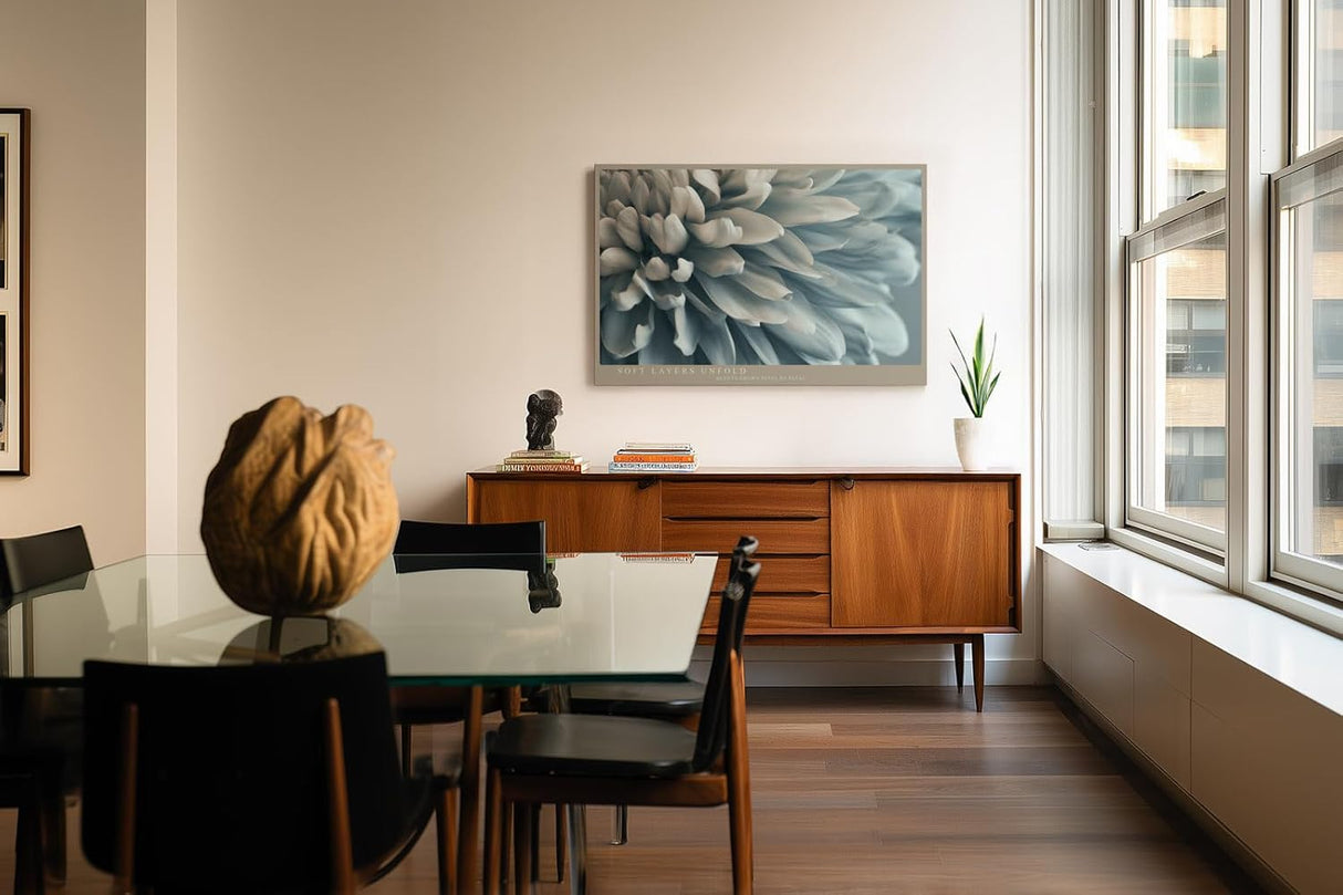 Paul Sinus Wandbild 120x80cm elegante Blueten Makroaufnahme zarte Blumen Kunst sanfte Naturfarben modernes Kunstbild stilvolle Wanddekoration fuer Wohnzimmer
