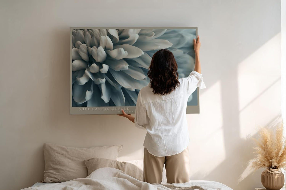 Paul Sinus Wandbild 120x80cm elegante Blueten Makroaufnahme zarte Blumen Kunst sanfte Naturfarben modernes Kunstbild stilvolle Wanddekoration fuer Wohnzimmer