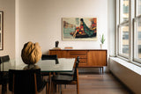 Paul Sinus Wandbild 120x80cm Elegante Frau am Wasser Moderne Stadt Collage Kunst Wanddekoration