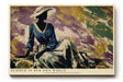 Paul Sinus Wandbild 120x80cm elegante Frau mit Hut moderne Malerei bunt sommerliche Kunstfigur grosses Kunstbild stilvolle Wanddekoration fuer Wohnzimmer
