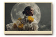 Paul Sinus Wandbild 120x80cm Elegante Frau vor Vollmond Poetisches Porträt Kunst Fotografie in Dunklen Tönen für Wohnzimmer Schlafzimmer
