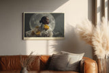 Paul Sinus Wandbild 120x80cm Elegante Frau vor Vollmond Poetisches Porträt Kunst Fotografie in Dunklen Tönen für Wohnzimmer Schlafzimmer