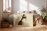 Paul Sinus Wandbild 120x80cm elegante Katze Profil moderne Tierkunst minimalistische Linien warme Naturfarben Kunstdruck stilvolle Wanddekoration fuer Wohnzimmer Schlafzimmer Büro
